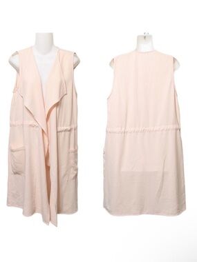 MOD Blush Pink Gilet Open Front Long Vest L